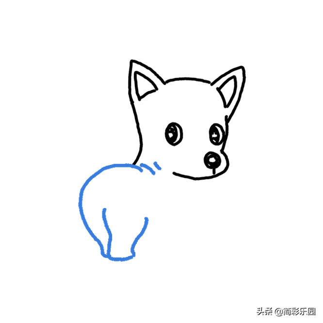 小狗简笔画图片带颜色 狗的简笔画怎么画